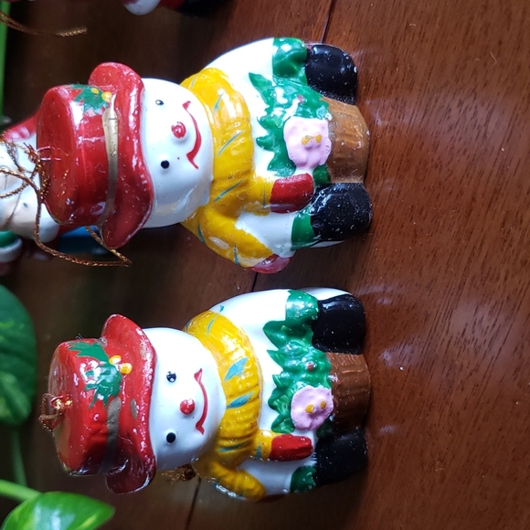 Vintage set Lot of 7 Ornaments Santa Toy soldier mouse snowman - Picture 15 of 16
